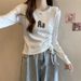 Irregularly Shaped, Solid-Colored Women's Long-Sleeved Garment For Spring And Autumn Seasons, Featuring A Perforated Des_ecoleips.com