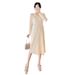 Autumn New Knitted Loose V-Neck Versatile Maternity Sweater Nursing Dress_ecoleips.com