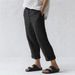 Suitable For All Seasons Summer Women's Linen Pocket Button Casual Plus Size Pants_ecoleips.com