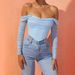 Women's Clothing Autumn And Winter Mesh Fishbone Perspective One Shoulder Navel Baring Short Long Sleeved Tops For Women_ecoleips.com