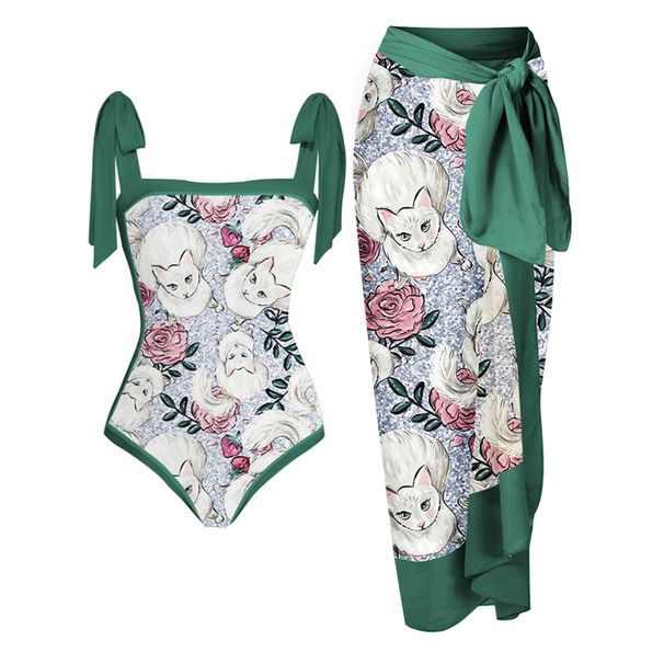 Aria Basics 2025 European And American Retro Foreign Trade Swimwear, Conservative One-piece Swimsuit For Women, Wholesale Mesh Long_ecoleips.com