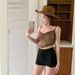 Cross-border European And American Style Lace Trim Vintage Brown Backless V-neck Camisole Women's Sleeveless Top_ecoleips.com