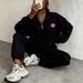 Women's Quarter Zipper Stand Collar Long Sleeve Sweatshirt And Jogger Pants Set Casual Comfortable Two-Piece Outfit In Multiple Colors_ecoleips.com