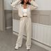 Y2K Aesthetic Women's Hoodie & Jogger Pants Set - Oversized Streetwear Loungewear (Khaki, S-XL) | Soft Polyester Spandex Blend_ecoleips.com