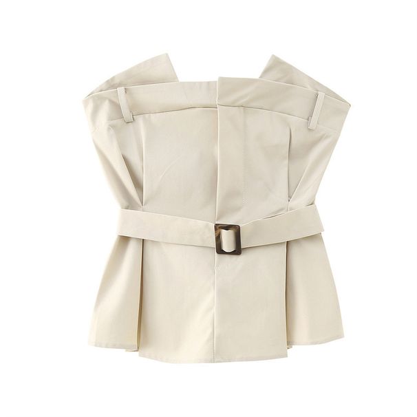 Women's Clothing Summer New Celebrity Slim Pleated Top Lace Waist Skirt Suit_ecoleips.com