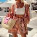 Women's Clothing Spring And Summer New Fashion Printed Loose Tops And Shorts_ecoleips.com