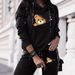 Women's Clothing Autumn Winter Zipper Bear Print Hooded Two Piece Set Casual Fashionable Style Clothing Long Sleeve For Formal & Casual For Women_ecoleips.com