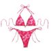 2025 New European And American Floral Lace Up Bikini Sexy Split Swimsuit Women's Three Point Bikini Swimsuit_ecoleips.com