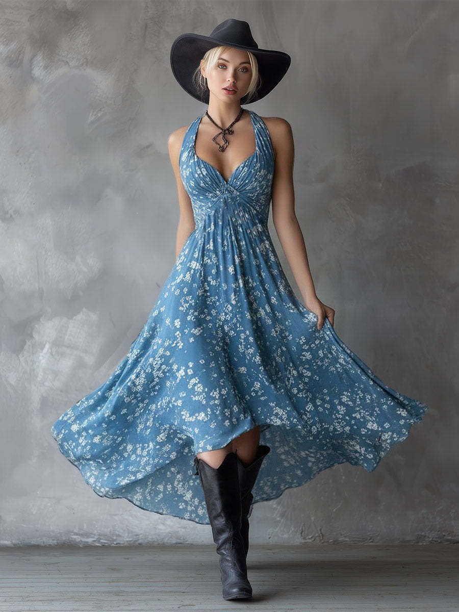 Bohemian Sundress for Women Summer Resort Beach Dress European American Style Independent Store Clothing_ecoleips.com