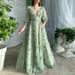 Women's Clothing Green Evening Dress Luxury Niche Banquet High End Adult Birthday Host Dress_ecoleips.com