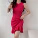 Women's Clothing Fashion Fishtail Ruffled Knitted Dress For Women Slim Sleeveless Temperament Medium And Long Small Size Hip Wrapped Vest Dress_ecoleips.com