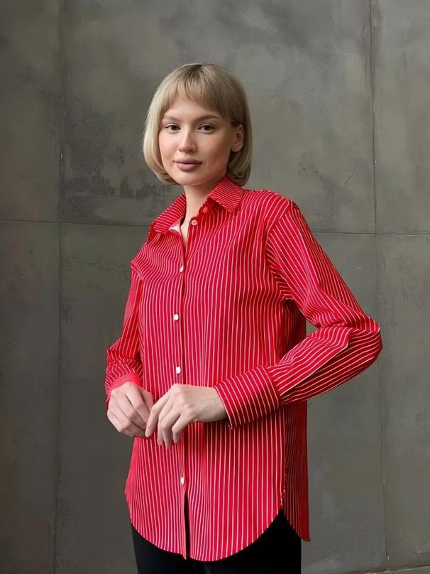 Women's Clothing New Loose Large Size Striped Women's Shirt Work Shirt Casual Long Sleeved Shirt_ecoleips.com