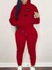Women's Autumn And Winter Casual Fashion Eyelash Eye Pattern Printed Thick Velvet Warm Hooded Sweatshirt+sweatpants Set-684_ecoleips.com