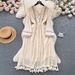 Bohemian Vacation Dress – Flowy A-Line Midi Dress With Tie Waist & Fringe Detail (Beige/Burgundy/White/Black, One Size)_ecoleips.com