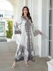 Women's Long Robe Dress Abaya, Stand Collar Design, Printed Embellished Beaded New Style, Cross-Border Muslim Fashion_ecoleips.com
