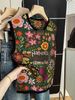 Floral Print Vest Plus Size Loose Fit Sleeveless Top Round Neck Niche Style Women's Clothing For Mother's Day_ecoleips.com