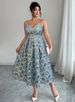 Plus Size Women's Embroidered Jacquard Wedding Guest Dress_ecoleips.com
