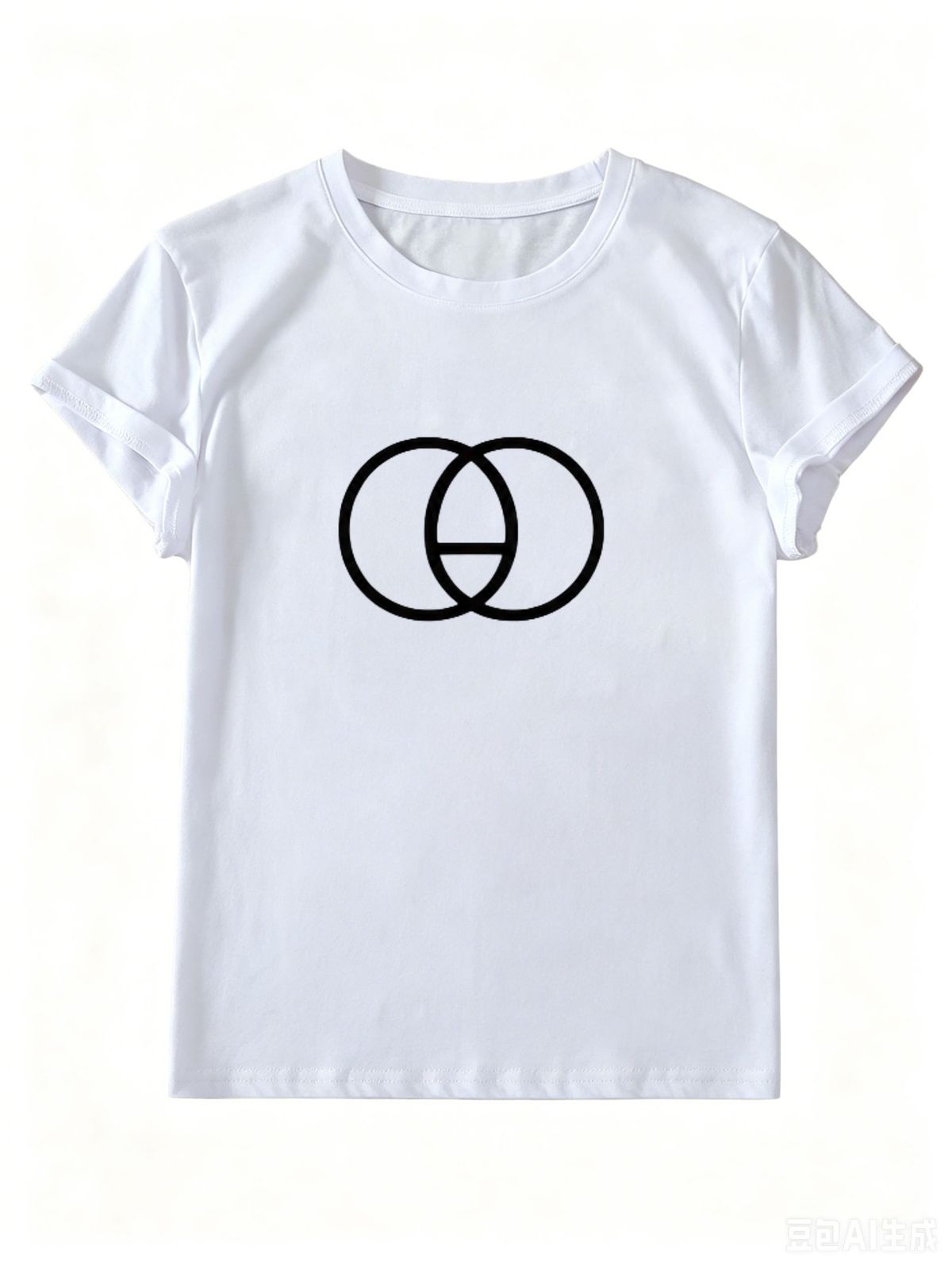 Summer Women's White Crewneck Tee, Soft Breathable Cotton Casual T-Shirt_ecoleips.com