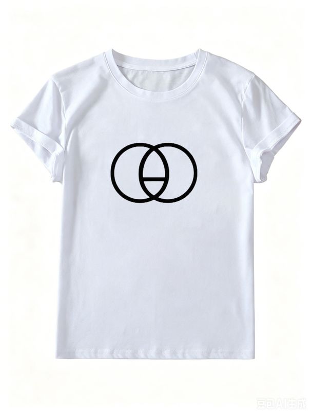 Summer Women's White Crewneck Tee, Soft Breathable Cotton Casual T-Shirt_ecoleips.com
