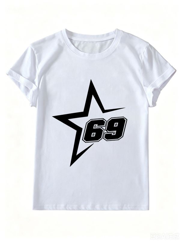 Women’s Printed Casual T-Shirt, Soft Short Sleeve Round Neck Tee For Spring Summer Comfort_ecoleips.com