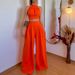 2025 Fashion Casual Halter Neck Slim Fit Elegant Bustier Folded High Waist Long Pants Two-Piece Set For Women_ecoleips.com