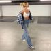 Cross Border Foreign Trade New Women's Pants Sexy Loose European And American Style Hole High Waist Wide Leg Trousers Casual Jeans_ecoleips.com