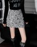 Heavy Embellished Glitter Tweed Mini Skirt - High Waist A-Line Short Skirt, Slimming & Sexy Pencil Skirt (Black, Silver, Gold)_ecoleips.com