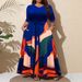 Plus Size Wrap Dress With Pockets - Flowy V-Neck Maxi Dress With Elastic Waist, Polyester-Spandex Blend Print Dress For Women (0XL-5XL)_ecoleips.com