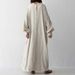 Elegant Two-Way Round Neck Chiffon Maxi Dress With Lantern Sleeves - Soft Flowy & Versatile For Casual & Office Wear (Black, Beige, One Size)_ecoleips.com