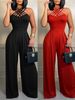 Women's new sexy multi-strap cross wide-leg jumpsuit jumpsuit fashion_ecoleips.com