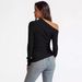 Cross Border European And American Style Women's Autumn Top, Sexy Off Shoulder Fashion T Shirt, Milk Silk Long Sleeve Women's Clothing_ecoleips.com