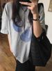 Blue Fruit Printed T-shirt For Men And Women Pure Cotton Retro Summer Fashion Trend Comfy Couple Short Sleeved Top Harajuku_ecoleips.com