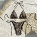 Women's Sexy Two-Piece Swimsuit Bikini Set Tie Waist Hot Spring Beachwear Regular Fit Polyester_ecoleips.com