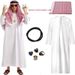 Halloween Adult Middle Eastern Arabian Robe Unisex Dubai Rich Emirati Cosplay Performance Costume_ecoleips.com