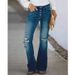 Vintage High-Waisted Flared Jeans For Women - Stretch Denim With Multiple Buttons & Washed Finish - Plus Size Available_ecoleips.com
