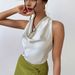 Aria Basics Aria Basics Cross-border Women's Sexy Sleeveless Satin 2025 Spring/summer European And American Work Shirt For Women_ecoleips.com