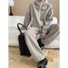 Unisex Hooded Zip-Up Tracksuit Set – Casual Pullover Hoodie & Jogger Pants (S/M/L, Fall Essentials)_ecoleips.com