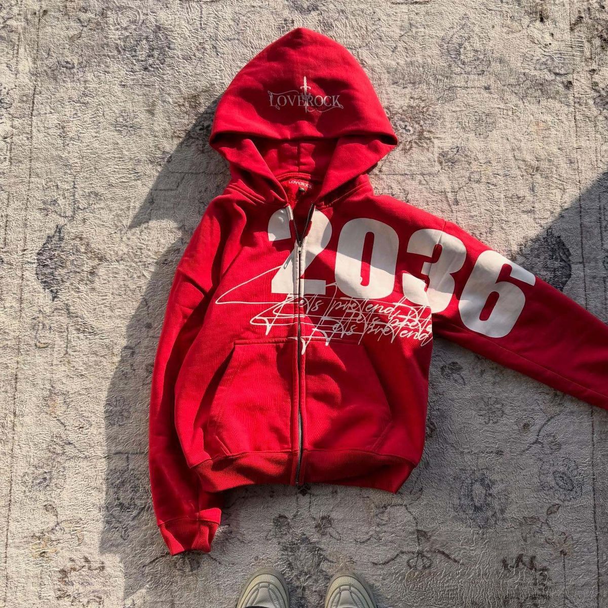 Unisex American Style Printed High Street Hip Hop Trendy Loose Fitting Hoodie Sweatshirt_ecoleips.com