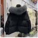 Women's Clothing Stylish Winter Puffer Jacket Short Cozy Hooded Coat With Faux Fur Trim, Loose Fit, Warm Quilted Polyester, Casual Korean Style_ecoleips.com