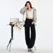 Stylish American-style Black Straight-leg Jeans For Women, Spring High-waisted Loose Slim-fit Narrow Wide-leg Pants,_ecoleips.com