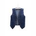 DY Women's Sleeveless Denim Vest Short Loose Style Versatile Jacket Summer Outerwear_ecoleips.com