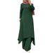 Verve 2025 New Muslim Simple Casual Solid Color Round Neck Decorated Wooden Button Long Sleeve Pants Set_ecoleips.com