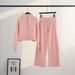 Women's Stand Collar Loose Fleece Lined Yoga Suit Sports Cardigan Scuba Jacket Half Raise Sweatshirt Set_ecoleips.com
