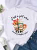 European And American Cross-border Foreign Trade Women's Clothing Cartoon Pattern Round-neck Printed Short-sleeve_ecoleips.com