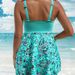 Modest Tankini Swimsuit Set – High Neck Rash Guard & Skirted Bottom (S-XXXL) – UPF 50+ Swim Dress For Women (Floral/Black/Solid Colors)_ecoleips.com