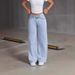 's Popular Embroidered Bow High-waisted Straight-leg Jeans For Women, Slimming, Vintage, Simple, European And_ecoleips.com