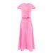 Women's Clothing Elegant A Line Long Skirt Suit Pink Shirt Skirt Two Piece Suit_ecoleips.com