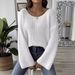 Women's Off-Shoulder Sweater Top Loose Fit Bell Sleeve Knit Pullover Casual Chic Streetwear_ecoleips.com