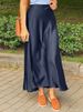 ZANZEA Fashion Satin Silk Skirts Women Summer Long High Waist Skirt Casual Solid Party Faldas Saia Female Vintage Work OL Jupe_ecoleips.com