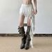 Women's Sexy Mesh Mini Skirt Spring Summer New Style Fresh Irregular Ruffled Ribbon Half Length Fashionable Bottoms_ecoleips.com